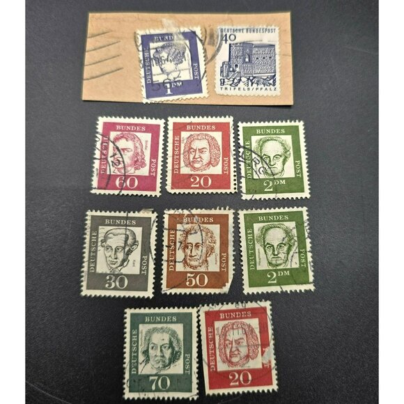 Vintage Deutsche German Bundespost Stamps Lot Assorted Denominations LI3058 - Picture 1 of 9